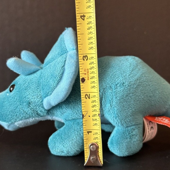Wild Republic Pocketkins Blue Triceratops Dinosaur Stuffed Animal Plush 5" CLEAN - Picture 12 of 13